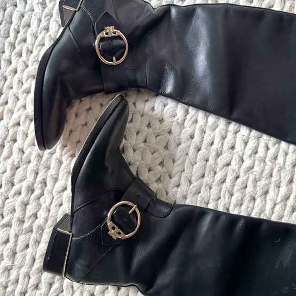 Tory Burch Black Leather Sofia Riding Boot, size 6.5 - Picture 4 of 12